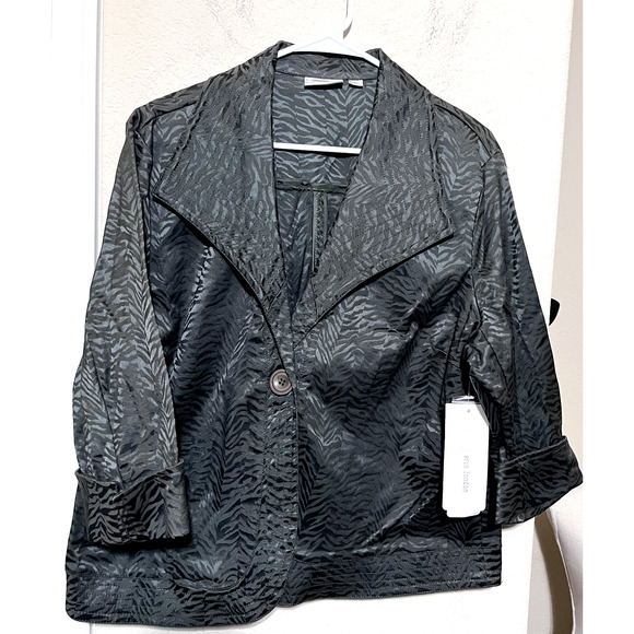 New Erin London Blazer Jacket Womens XL Olive Green Swing NWT animal print - Picture 1 of 7